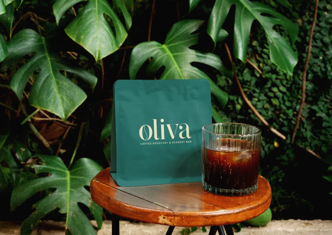 OLIVA coffee packaging and branded presentation by Pera Design Studio